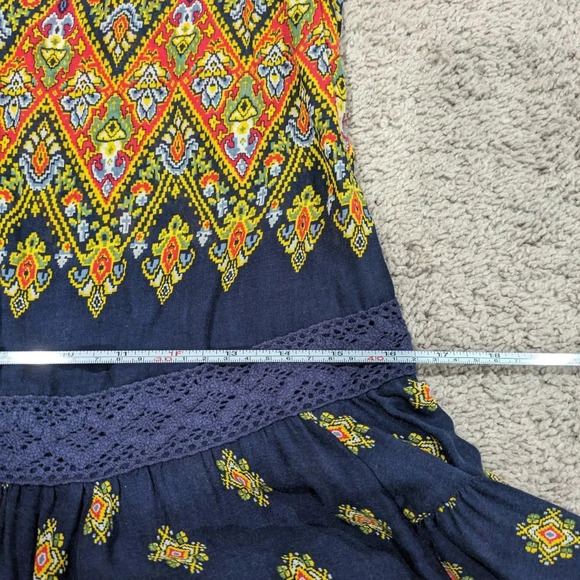 Free People Blue Boho Midnight Combo Multicolor Enid Dress Size XS - Picture 9 of 10